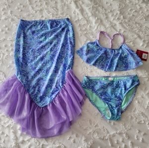 Mermaid style bikini with skirt
